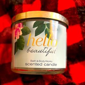 Hello Beautiful 3 wick candle bath and body works